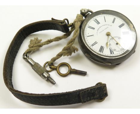 Silver Open faced pocket watch J.G.Graves of Sheffield white enamel face, missing its second hand