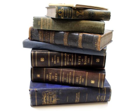 Books all HB, The Leisure Hour, Vol. X, 1861, The Microscope by Jabez Hogg, 1856, The Poetical Works of Robert Burns, 1893, T