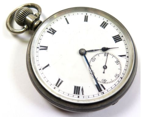 Silver open face pocket watch, hallmarked Birmingham 1917