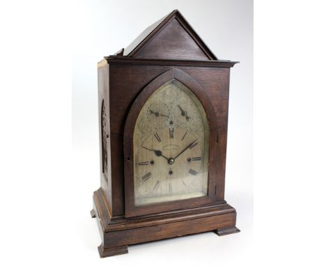 Large American made bracket clock retailled by Thomas Adams of Cannon Street London 1917 with a three hole westminster chime 