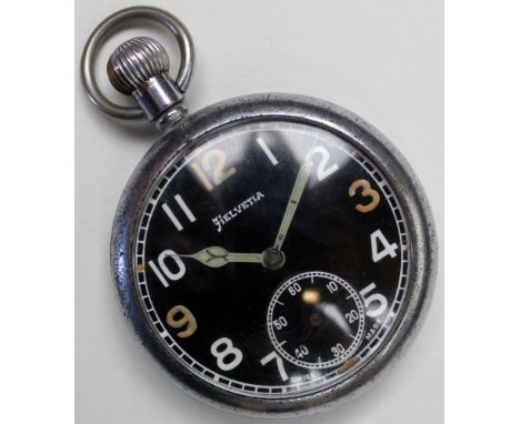 British Military Issue General Service Time Piece (GSTP) by Helvetia. Marked on the back G.S.T.P 46257 with Arrow mark