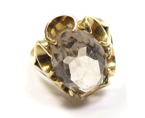 9ct Smoky Quartz Ring size L weight 4.7 grams