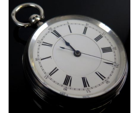 Silver open face pocket watch. Hallmarked Chester 1899. Approx 55mm dia