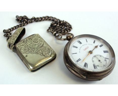 Silver Pocket watch, J.G Graves "Arundel English Lever", hallmarked Birmingham 1917, approx 52mm , along with a silver watch 