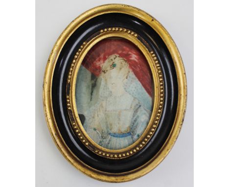 Extremely fine period portrait miniature after Sam Cooper. Script to the reverse reads Historical Portrait, court of Charles 