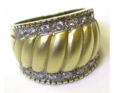 14ct Diamond set ring size M weight 6.4 grams