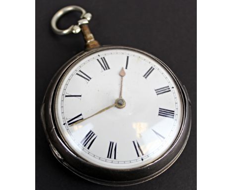 Silver pair cased George III pocket watch, both cases hallmarked London 1807, the movement signed J. Samson, London, no. 5132