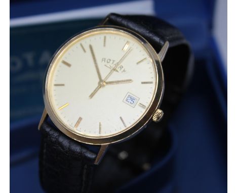 A gent's 9ct gold Rotary wristwatch, diameter 33mm.