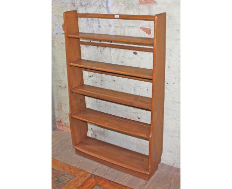 A vintage Ercol light elm open bookcase, height 133cm and width 82.5cm.Condition:- Good, no sign of any damage or repair.