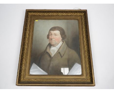 Framed Pastel Portrait - Label to Verso: Portrait of Mr Upton in his 73rd Year - Architect to the Rt Honourable Earls Egremon