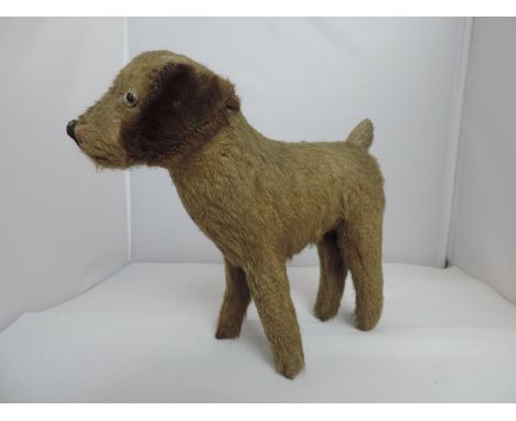 Antique Straw Filled Dog - Possibly Steiff - Missing an Eye 
