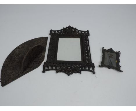 Picture Frame, Mirror and Small Wooden Shelf 