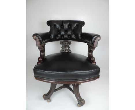 Victorian Captains Button Back Chair 