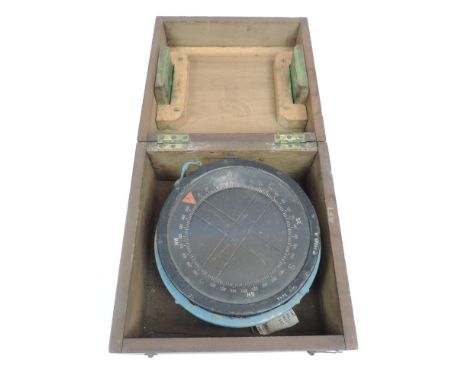 Large Wood Cased Aviation Compass 
