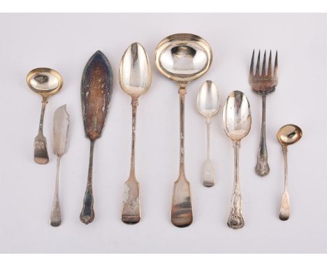 
	
		A COLLECTION OF SILVER FLATWARE
		To include: four William IV Scottish fiddle pattern tea spoons by William Jamieson, Ed