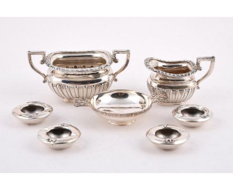 
	
		A COLLECTION OF SILVER ITEMS
		To include: an Edwardian lobed oblong baluster cream jug and sugar bowl by Charles Horner