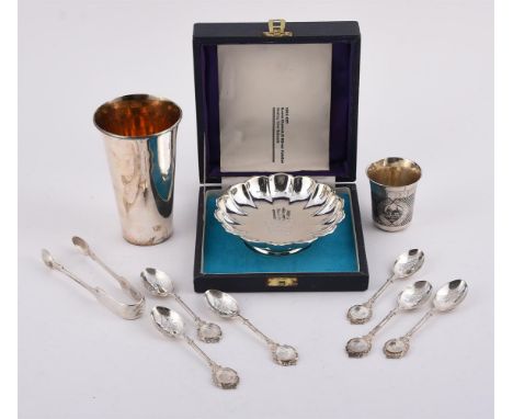 
	
		A COLLECTION OF SILVER ITEMS
		To include: a cased Silver Jubilee commemorative bowl by James Dixon &amp; Sons, Sheffiel