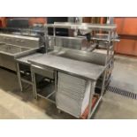 48" Custom Work Table with Overhead Shelf and Drawer