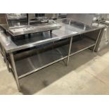 Franesse Custom 8 Ft 2 Tier Stainless Steel Work Table with Back Splash