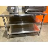 50" Custom 3 Tier Stainless Steel Table with Back Splash