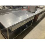 Trimen Custom Stainless Steel 31 x 83" Table with 2 Fitted Drawers
