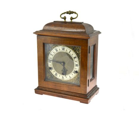 A wooden cased mantle/carriage clock, British made ABEC, without key