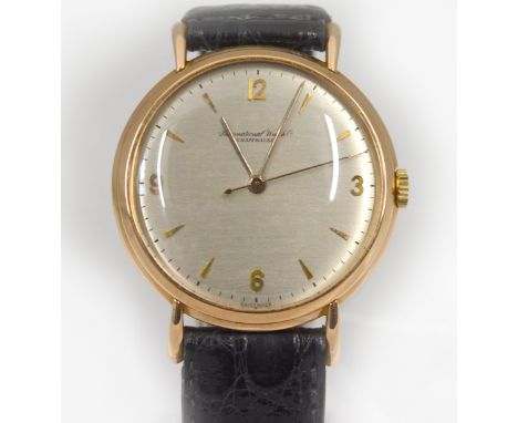 INTERNATIONAL WATCH CO - A rare circa late 1940's gents 18ct gold International Watch Co Schaffhausen mechanical wristwatch, 