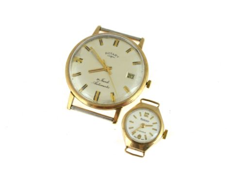 Two 9ct H/M watch heads, a gents Automatic Rotary &amp; a ladies mechanical Regency, both working, approx gross weight 30gms