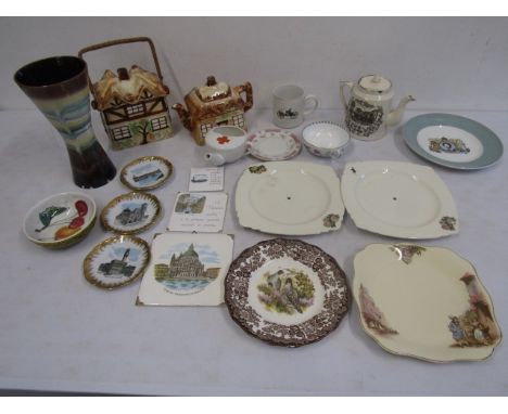 Various china inc Palissy game plate, vintage invalid feeder cup ETC