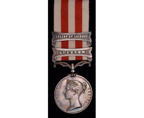 *An Intriguing 2- Clasp ‘Shannon Brigade’ Indian Mutiny Medal awarded to Able Seaman Silas Batters, who served as part of H.M