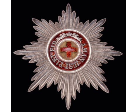 *Russia, Order of St Anne, breast star in silver, silver-gilt and red enamel, by Keibel, St Petersburg, before 1899, 91.5mm, 