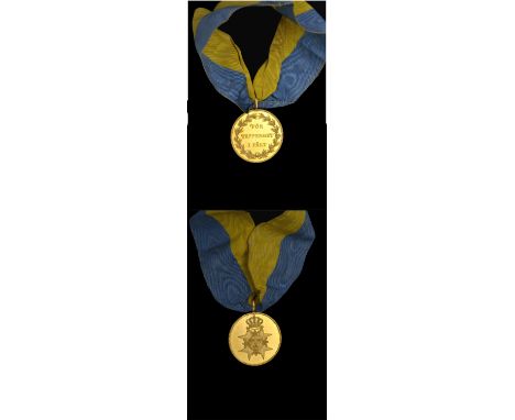 The Extremely Rare Swedish Gold Medal for Valour awarded to Commander Joshua Kneeshaw, R.N., for ‘valour in the field’ whilst