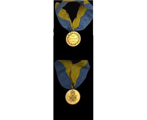 The Extremely Rare Swedish Gold Medal for Valour awarded to Commander Joshua Kneeshaw, R.N., for ‘valour in the field’ whilst