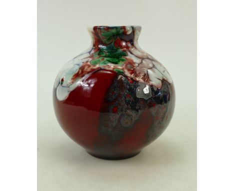 Royal Doulton Flambe Chang prototype vase: Royal Doulton Flambe vase with Chang style colours has not produced for re-sale ba