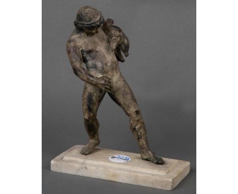   Faun. Wohl Italien. Bronze, auf Marmorsockel, H=23,5 cm.           