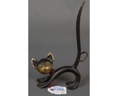   Katze, sign. Baller  Österreich 50er Jahre. Bronze, H=18,5 cm.           