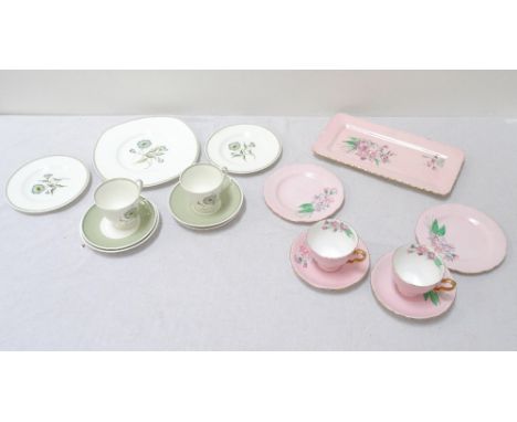 SUSIE COOPER 'KATINA' TEA SERVICE
comprising five cups; six saucers; six side plates and a cake plate (18), and a lady artist