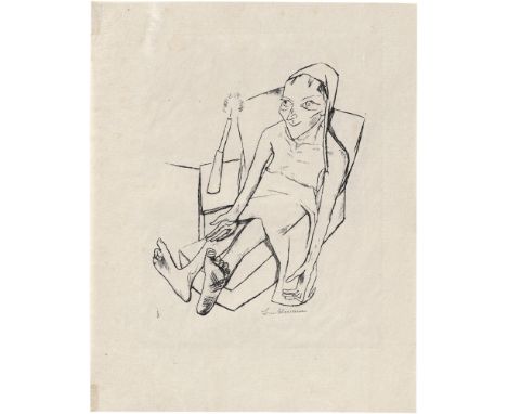Beckmann, Max -- StadtnachtMappe mit lithographiertem Titel und 4 (von 6) Lithographien zu Gedichten von Lili von Braunbehren