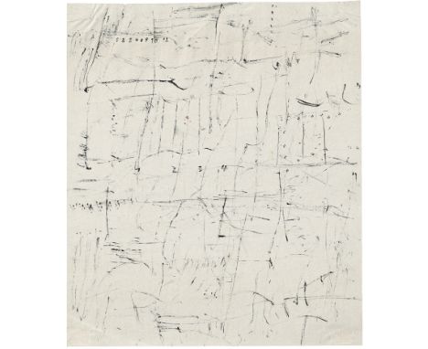 Hoehme, Gerhard -- Ohne TitelPinsel in Schwarz und Gouache auf glänzend beschichtetem Velin. 1961.29,3 x 25 cm.Unten rechts m