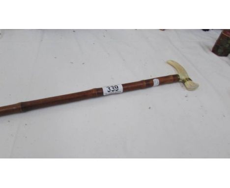 A good quality ivory handled walking stick