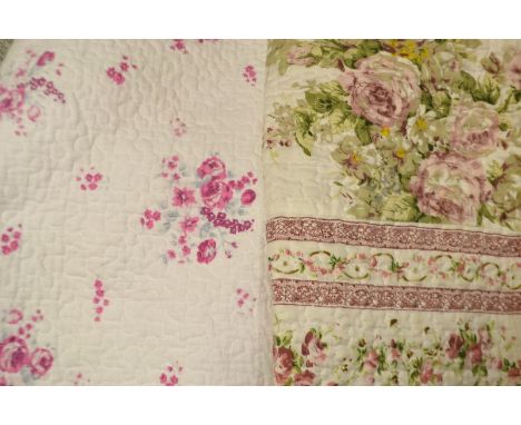 Textiles - Two floral stitched bed covers