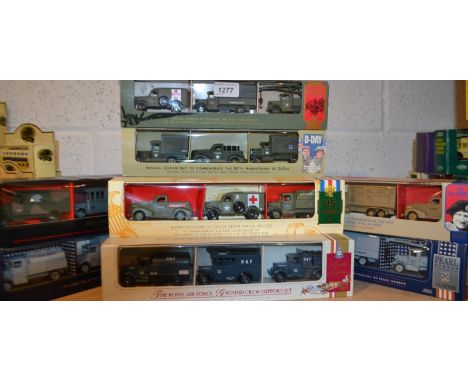Lledo Die-cast Models - Military Vehicles inc Pearl Harbour, D-Day, Guadalcanal, El Alamein, US Navy, RAF etc all boxed (10)