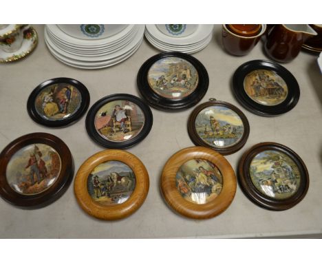 A Victorian Staffordshire pot lid transfer printed with an image of Garibaldi, titled; others similar, The Times; The Red Bul
