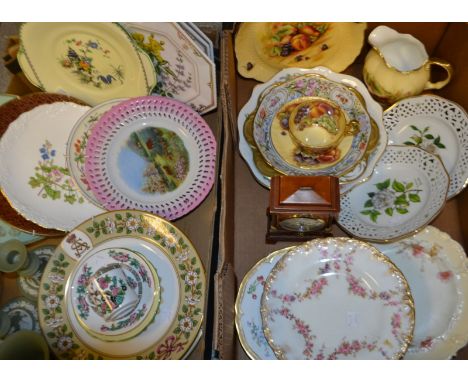 Ceramics- cabinet plates, Derby, Royal Worcester, Aynsley, Wedgwood Jasperware, Spode, commemorarive, mantle clock, etc