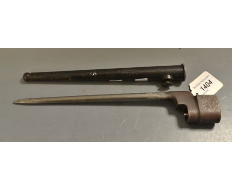 A Lee-Enfield No.4 mk2 spike bayonet and scabbard