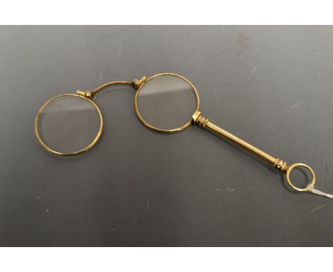 A Victorian gold plated lorgnette