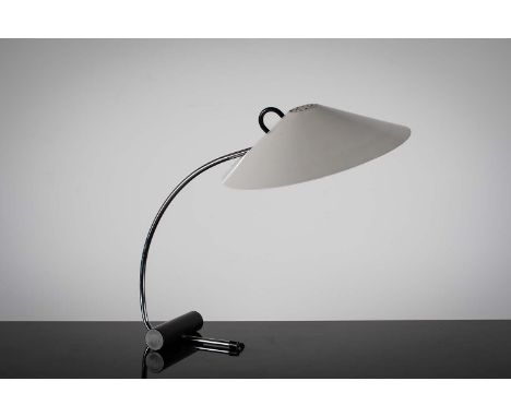 A CHROME ADJUSTABLE DESK LAMP, 1970s 54 cm (h) x 68 cm (d)