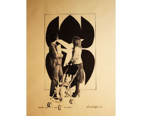 Robert Ballagh b. 1943SHOPPERS AND A JACK YOUNGERMANBlack & white lithograph, paper size 62 cm x 50cm, signed, inscribed and 