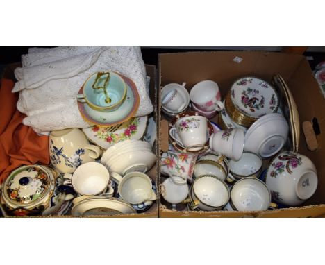 A Whieldon Ware Pheasant pattern tea set for twelve comprising sandwich plates, side plates, cream jug, sugar bowl, cups and 