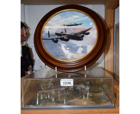 A Corgi Classics Aviation Archive Confederate Air Force Ghost Squadron model; an Evening Sortie collector's plate (2) 